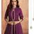 wine embroidered chinon stitched crop top jacket with skirt