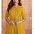 yellow embroidered chinon stitched crop top jacket with skirt