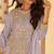 lavender embroidered georgette free size stitched kurta set