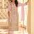 lilac embroidered georgette free size stitched kurta set