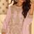 lilac embroidered georgette free size stitched kurta set