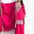 rani pink embroidered chinnon free size stitched kurta set