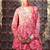 pink embroidered chinnon free size stitched kurta set