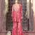 pink embroidered chinnon free size stitched kurta set