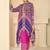 multi printed crep silk free size stitched high low kurta suit