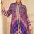 multi printed crep silk free size stitched high low kurta suit