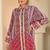 multi printed crep silk free size stitched high low kurta suit