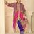 multi printed crep silk free size stitched high low kurta suit