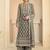 olive grey printed creap silk free size stitched straight-cut kurti suit