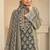 olive grey printed creap silk free size stitched straight-cut kurti suit