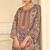 beige printed creap silk free size stitched straight-cut kurti suit