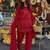 maroon red thread georgette free size stitched short strappy straight tunic suit