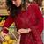 maroon red thread georgette free size stitched short strappy straight tunic suit