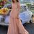 blush peach embroidered georgette free size stitched short strappy straight tunic suit