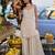 ivory cream thread georgette free size stitched short strappy straight tunic suit