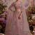pink embroidered net unstitched lehenga choli with dupatta