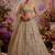 beige embroidered net unstitched lehenga choli with dupatta