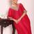 rani pink embroidered poly silk free size stiched kaftan style kurta suit