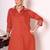 rust embroidered poly silk free size stiched a-line kurta suit