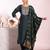black embroidered poly silk free size stiched kurta set