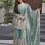 sky blue embroidered fandy silk free size stitched kurta set