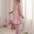 pink embroidered h o fabrics free size stitched straight kurti with batwa suit
