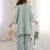 sky blue embroidered h o fabrics free size stitched straight kurti with batwa suit