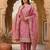 pink embroidered jimmy chu free size stitched kurta set