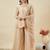 nude embroidered chrunchy silk free size stitched kurta set