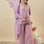 lilac embroidered chrunchy silk free size stitched kurta set