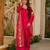 red solid silk crepe free size stitched short kurta suit