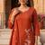rust solid cotton free size stitched kurta set