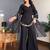 black solid chrunchy silk free size stitched short kurta suit