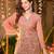 peach solid chrunchy silk free size stitched short kurta suit