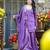 purple embroidered fendy silk free size stitched short kurta suit
