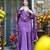 purple embroidered fendy silk free size stitched short kurta suit
