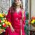rani pink embroidered fendy silk free size stitched short kurta suit