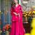 rani pink embroidered fendy silk free size stitched short kurta suit