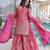 pink embroidered fendy silk free size stitched short kurta suit