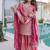 pink embroidered fendy silk free size stitched short kurta suit