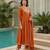 orange embroidered cp vichitra  free size stitched kurta set