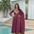 mauve embroidered cp vichitra  free size stitched kurta set