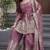 mauve embroidered fendy silk free size stitched kurta set