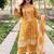 mustard embroidered chanderi free size stitched kurta set