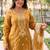 mustard embroidered chanderi free size stitched kurta set