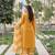 mustard embroidered chanderi free size stitched kurta set