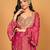rust embroidered chanderi free size stitched short kurti suit