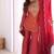 rust embroidered chanderi free size stitched short kurti suit
