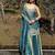 peacock embroidered fendi satin free size stitched short kurti suit