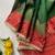 dark green color zari weaves contrast pallu and designer chaap border silk blend saree